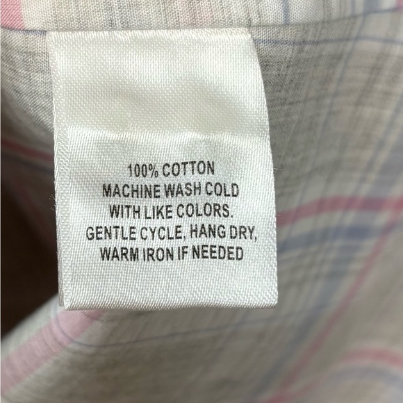 NEW UNTUCKit The Chasseles Plaid Button Up Long Sleeve Cotton Gray/Pink 2 0975 - Picture 6 of 8